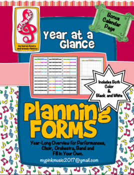 Preview of Music style: Year at a Glance- Planning Guide (Freebie included in preview)