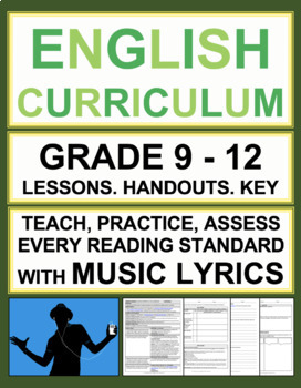 Preview of Teach Reading Comprehension Skills using Music as Poetry | Printable & Digital