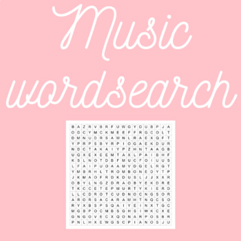 Preview of Music wordsearch