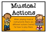 Musical Actions and Instruments Poster Set/Anchor Charts