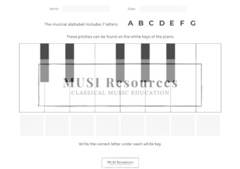 Musical Alphabet by Musi Resources | Teachers Pay Teachers