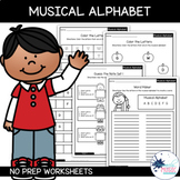 Musical Alphabet {No Prep Practice Sheets}