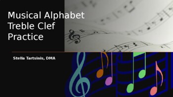 Preview of Musical Alphabet Treble Clef Practice -  PowerPoint