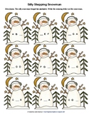 Musical Alphabet Winter Worksheet - Silly Snowman Steps and Skips