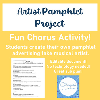 Preview of Musical Artist Pamphlet Project - End of the Year Choir Project