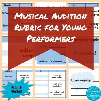 Preview of Musical Audition Rubric for Young Performers