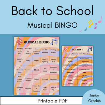 Preview of Musical BINGO - Back to School Activity