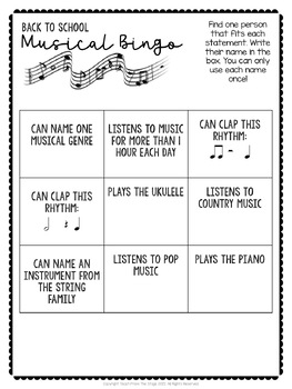 ideas for musical theater class bingo games