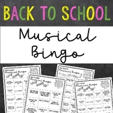 Musical Bingo Card - Back To School (First Day of Music)