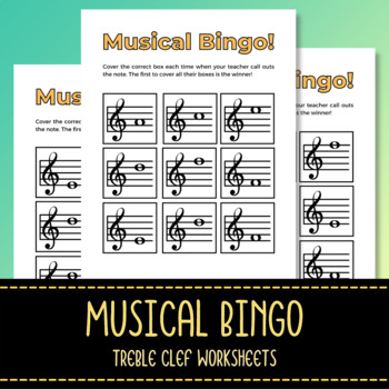 Preview of Musical Bingo Treble Clef - Music Theory Class Learning Method - Ear Training