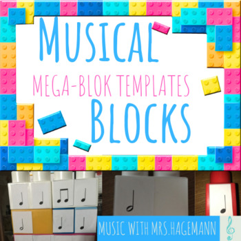 Preview of Musical Blocks: Lego Music Notes Template
