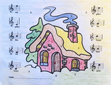 Musical Cabin Treble Clef Color Sheet