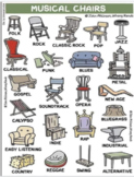 Musical Chairs Listening Board & Worksheet