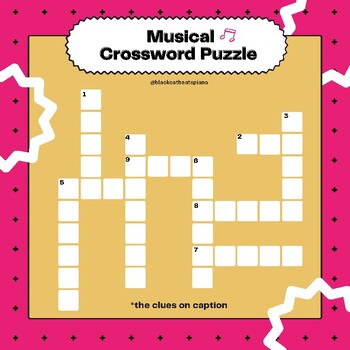 Musical Crossword Game by Black Cat Beats Piano Studio | TPT