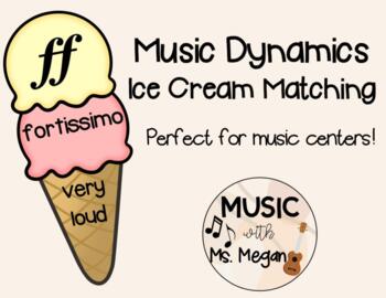 Preview of Musical Dynamics Ice Cream Matching Game - Music Centers - Forte and Piano