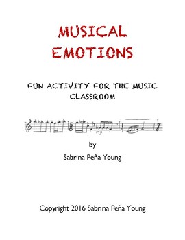 Preview of Musical Emotions Activity for the Classroom Lesson Plan