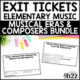 Musical Eras Exit Tickets BUNDLE Rubrics Editable Elementa