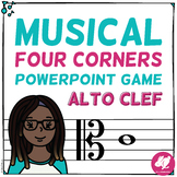 Musical Four 4 Corners Game,  Alto Clef Pitches