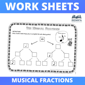 Preview of Musical Fractions Worksheets - 4 pack
