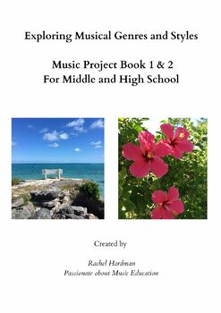Preview of Musical Genres and Styles Mini-projects book 1 & 2 for middle and high music