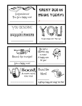 Musical Mini Post-It Notes Template! by Teaching Music In Joy
