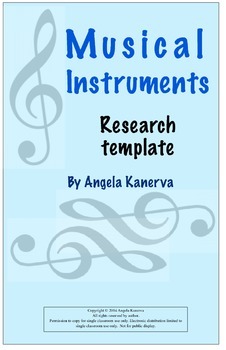 Preview of Musical Instruments Research Template