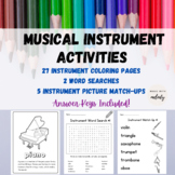 Musical Instrument Activities Set- 27 Coloring Pages/2 Wor