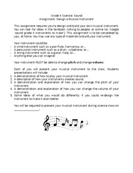 Preview of Musical Instrument Assignment