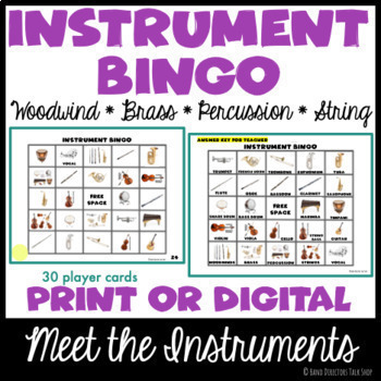 Preview of Musical Instrument BINGO - Digital or Physical (Meet The Instruments)