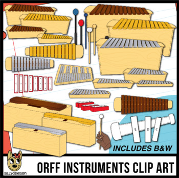 Preview of Musical Instrument Clip Art: Orff Instruments