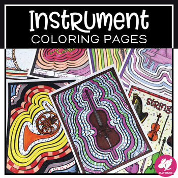 Preview of Music Coloring Sheets: Musical Instruments - Families of the Orchestra Pages