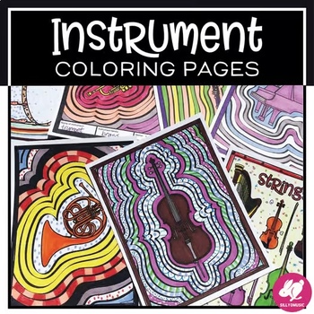 Preview of Music Coloring Sheets - Musical Instruments - Families of the Orchestra Pages