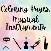 Musical Instrument Coloring Pages & Word Tracing