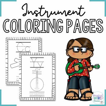 Preview of Musical Instrument Coloring Pages | World Music & Classroom Instruments