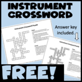 Musical Instrument Crossword FREEBIE (also in Meet the Ins