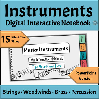 Preview of Musical Instrument Families DIGITAL Interactive Notebook - PowerPoint Version