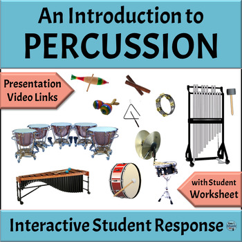Preview of Musical Instrument Families Presentation and Worksheet - Percussion Family