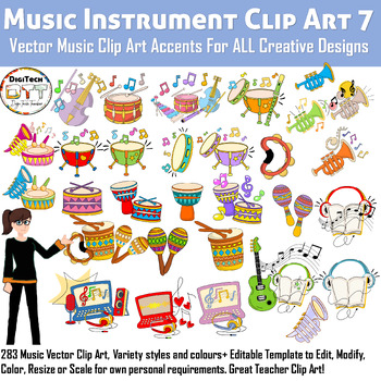 Preview of Musical Instrument Vector Clip Art 7, Music Clip Art, Teacher Clip Art