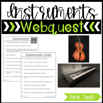 Preview of Musical Instrument Webquest