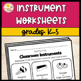 Musical Instrument Worksheets