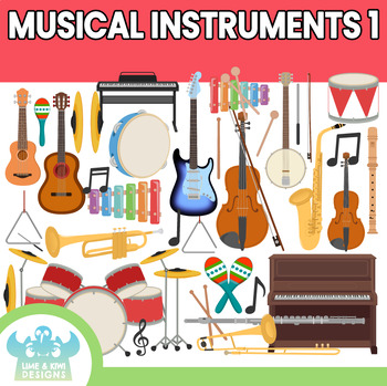 Preview of Musical Instruments 1 Clipart (Lime and Kiwi Designs)