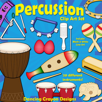 Preview of Musical Instruments: Classroom Percussion Instruments Clip Art