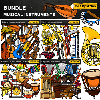 Preview of Musical Instruments Clip Art Bundle commercial use /Music class clip art bundle