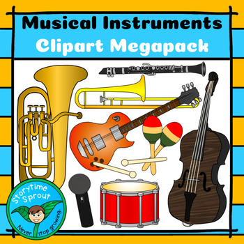 Preview of Musical Instruments Clipart Megapack (22 images)