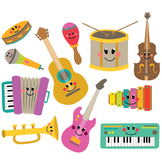 Musical Instruments Clipart & Vector Set