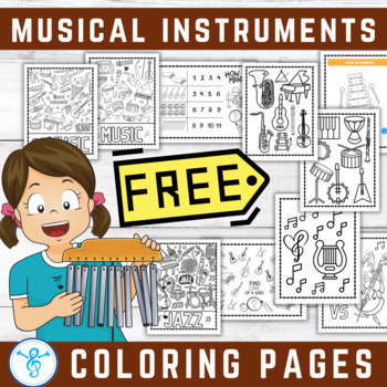 Preview of Musical Instruments Coloring Pages FREEBIE Instruments of the Orchestra & More