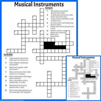 Preview of Musical Instruments Crossword