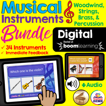Preview of Musical Instruments Digital Boom Cards™ Bundle Distance Learning