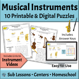 Musical Instruments Worksheets - Families of the Orchestra