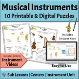 Musical Instruments Families Worksheets | DIGITAL and PRIN